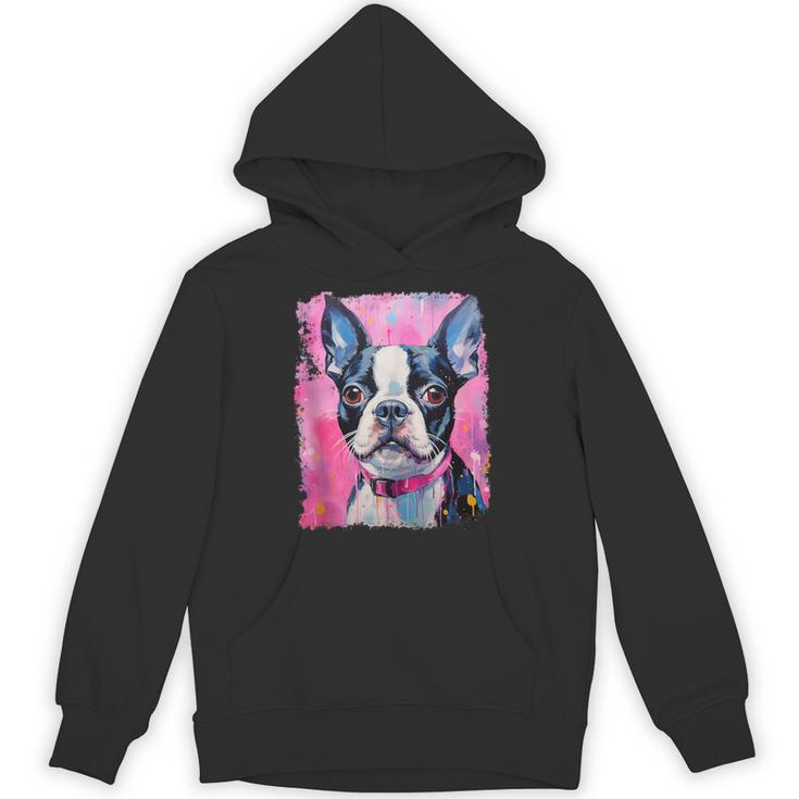 Dog Pink Boston Terrier Unisex Hoodie