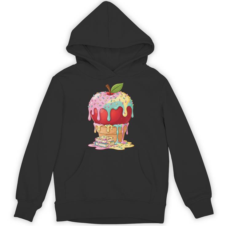 Dripping Apple Ice Cream Cone Cute Teacher Appreciation Unisex Hoodie