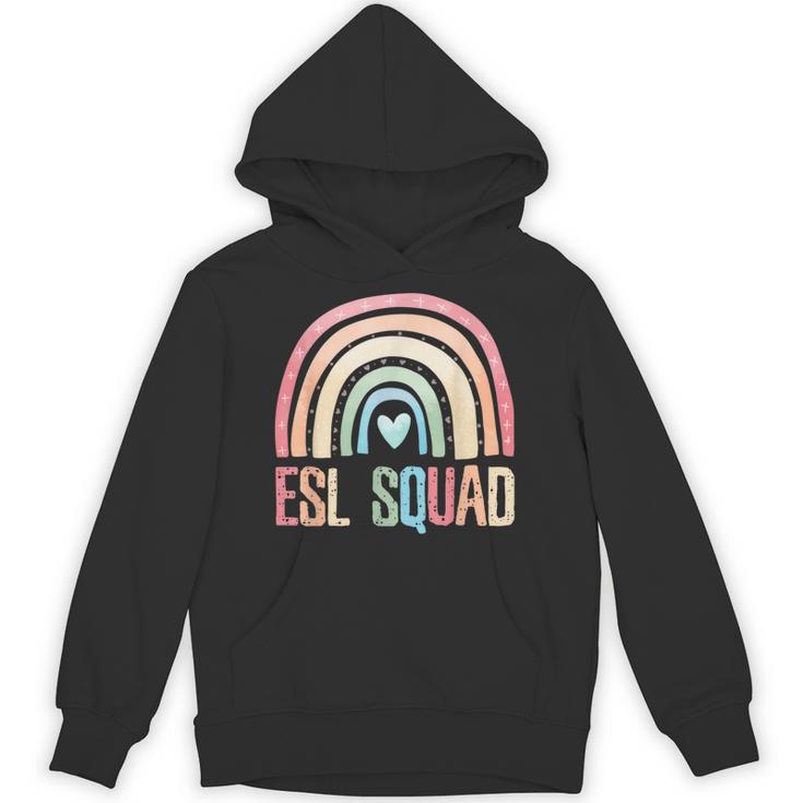 ESL Squad Teacher Crew Team Back To School English Rainbow Unisex Hoodie