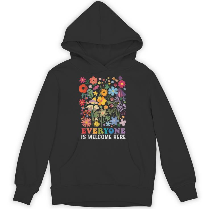 Everyone Is Welcome Here Tshirt Idaho Teacher Support Retro Unisex Hoodie