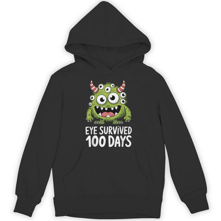 Eye Survived 100 Days Of School Monster Lover Teacher Kids Unisex Hoodie