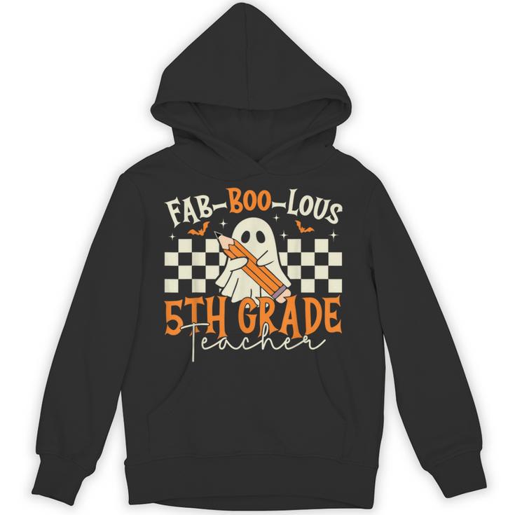 Fab Boo Lous 5th Grade Teacher Retro Ghost Spooky Halloween Unisex Hoodie