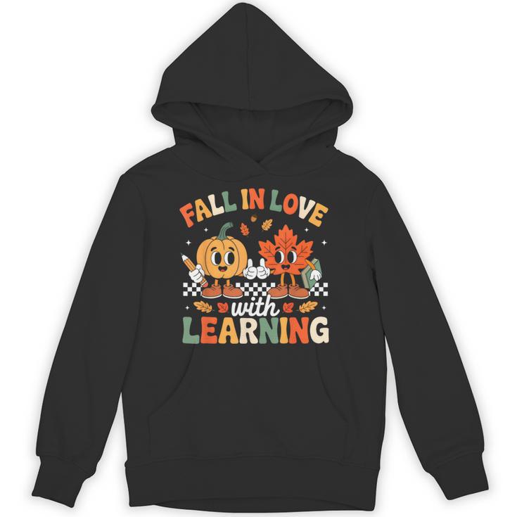 Fall In Love With Learning Shirt Autumn Thanksgiving Teacher Unisex Hoodie, trending gift