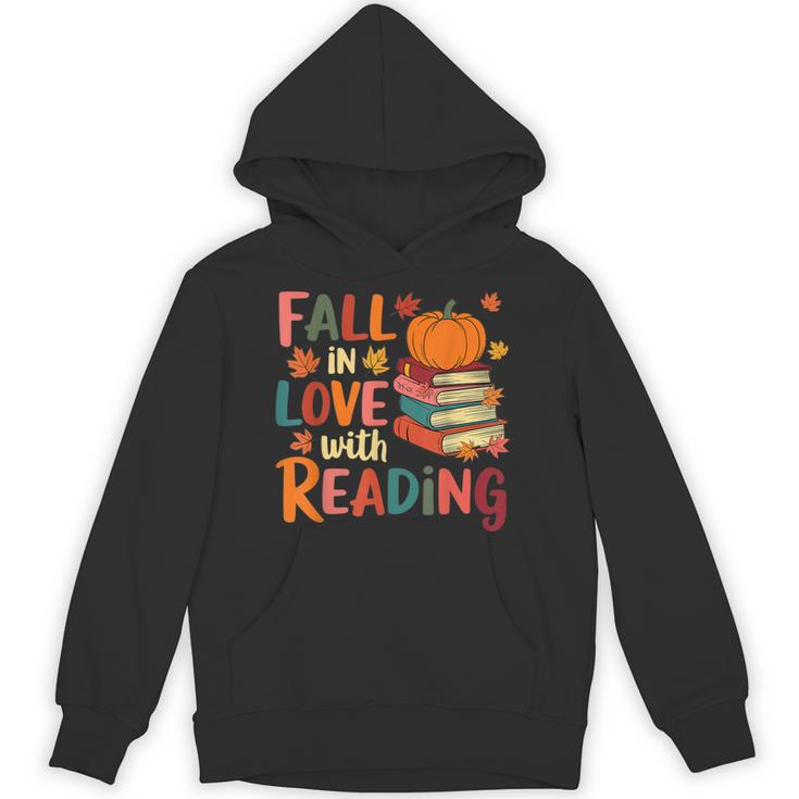 Fall In Love With Reading Autumn Thanksgiving Shirt Teacher Unisex Hoodie