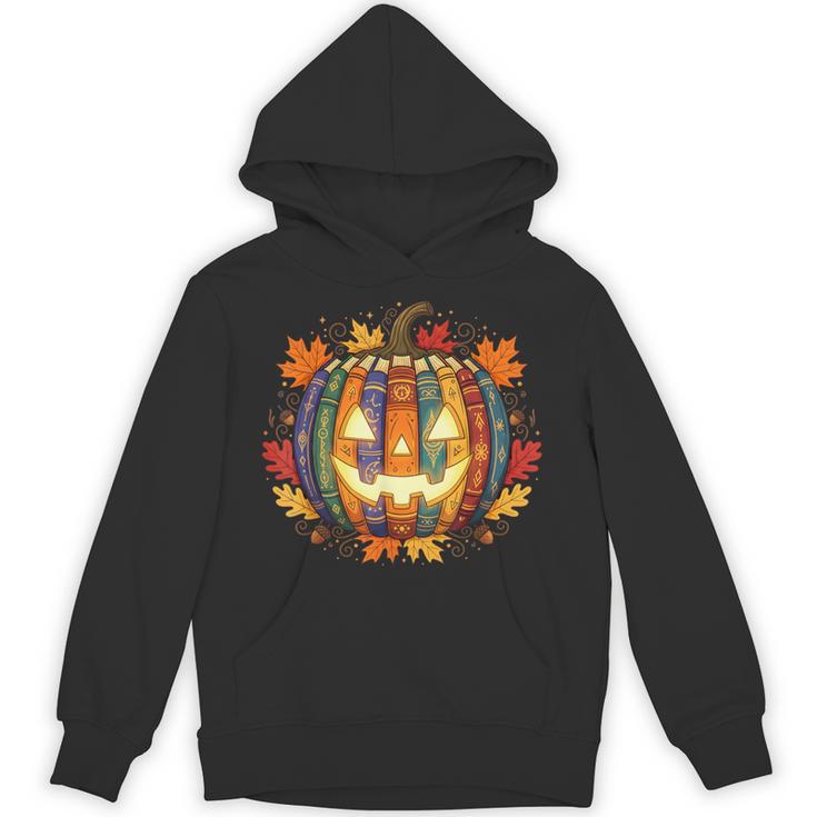 Fall Pumpkin Book Lover Spooky Librarian Teacher Halloween Unisex Hoodie