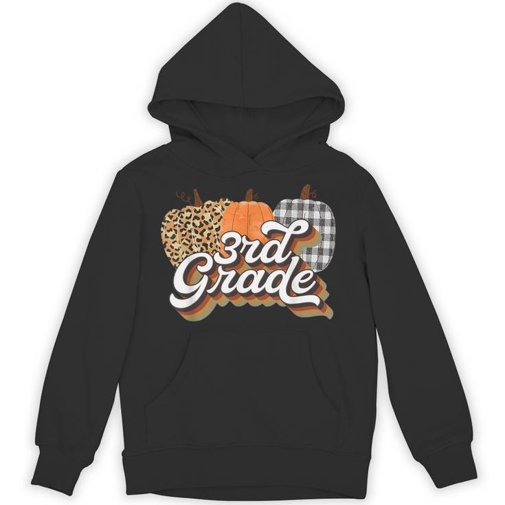 Fall Teacher Shirt 3rd Grade Teacher Retro Halloween Pumpkin Unisex Hoodie