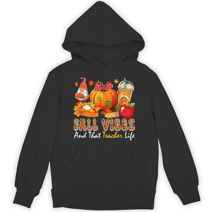 Fall Vibes Costume Teacher Thanksgiving Leopard Gnome Unisex Hoodie
