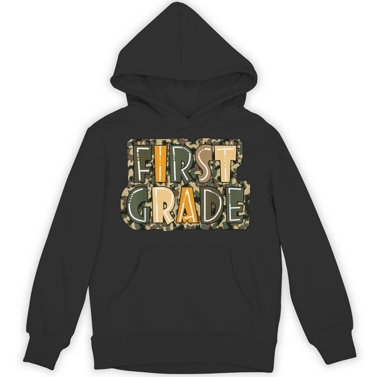 First 1St Grade Camo Camouflage Boy Teacher Back To School Unisex Hoodie