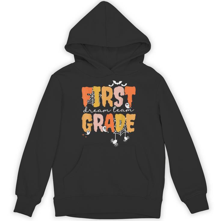 First Grade Dream Retro Team Fall Halloween Spooky Teachers Unisex Hoodie