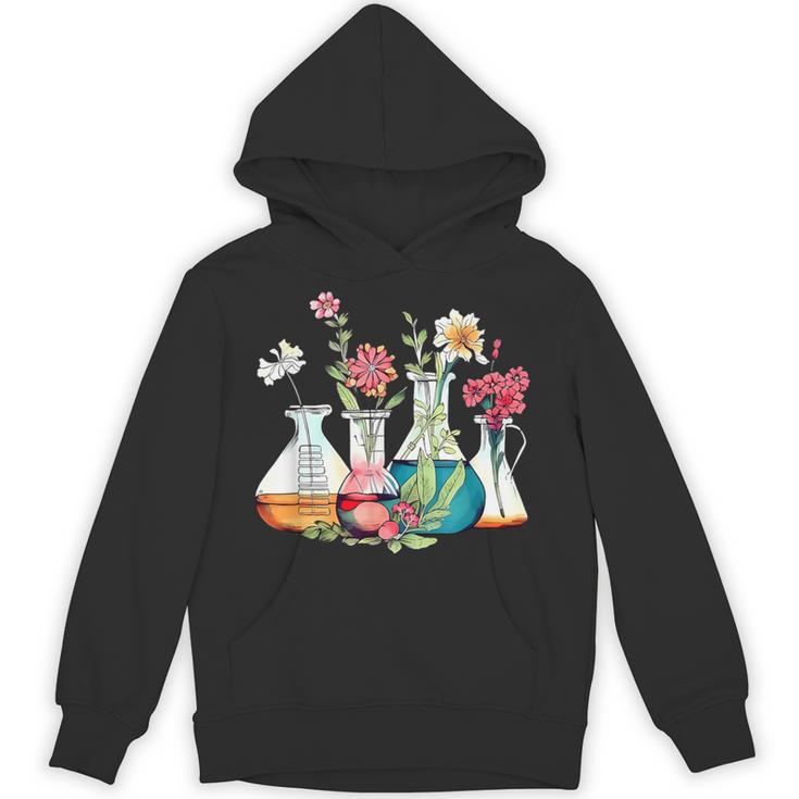 Floral Beakers Chemistry Lab Teacher Unisex Hoodie