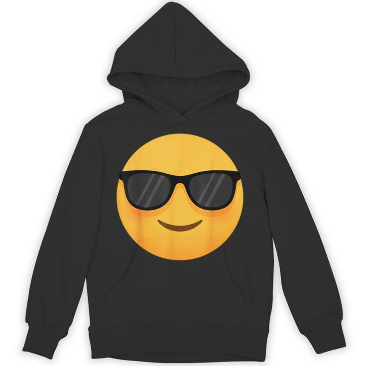 Emoticon Cool Smiling Face With Sunglasses Hoodie - Seseable