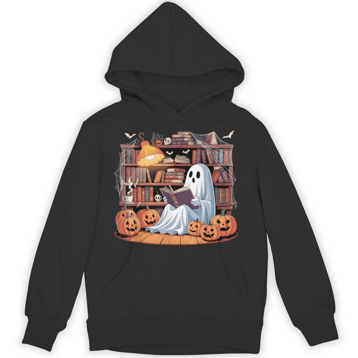 Ghost Book Reading Halloween Books Lover Teacher Unisex Hoodie