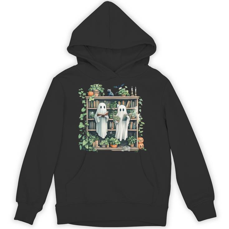 Ghost Plant Library Halloween Reading Books Teacher Vintage Unisex Hoodie