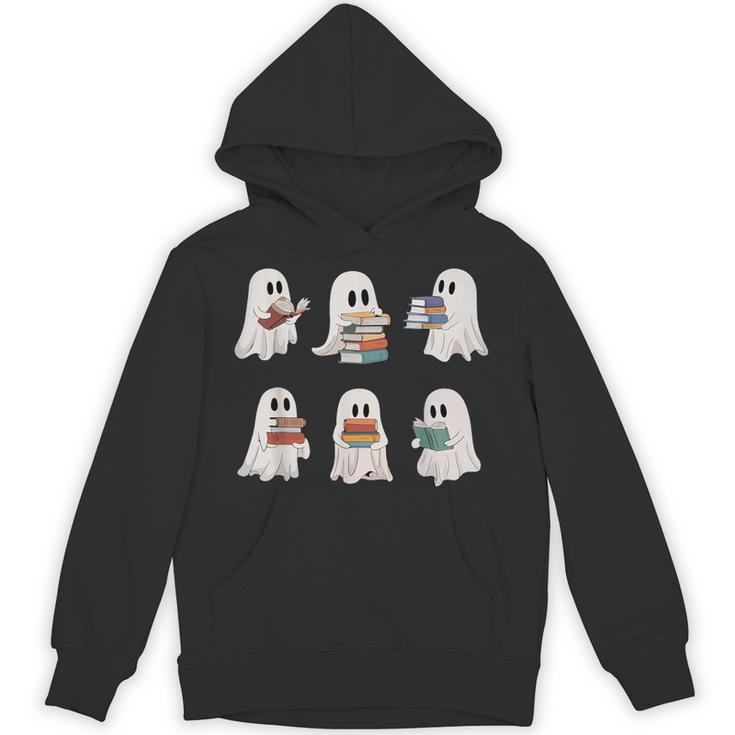 Ghost Reading Books Teacher Halloween Librarian Cute Boook Unisex Hoodie