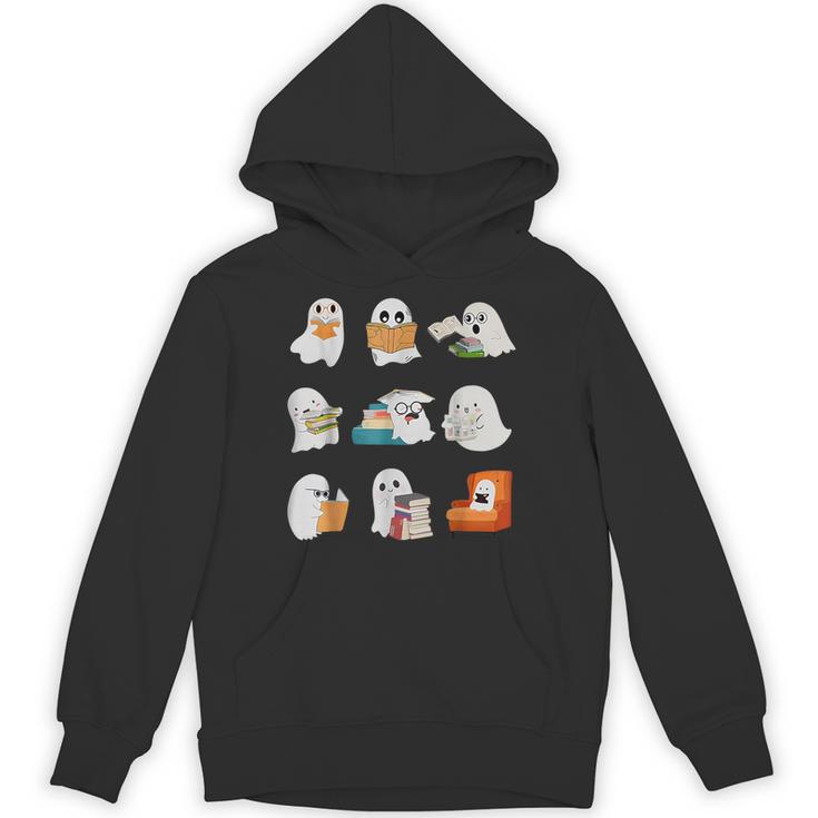 Ghost Reading Teacher Halloween Librarian Book Lover School Unisex Hoodie