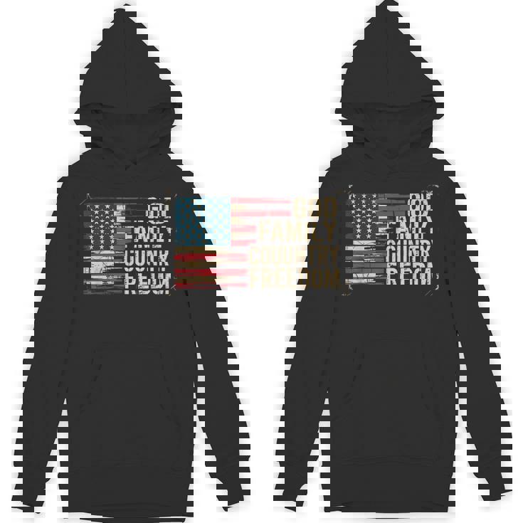 God Family Country Freedom Usa Flag Hoodie