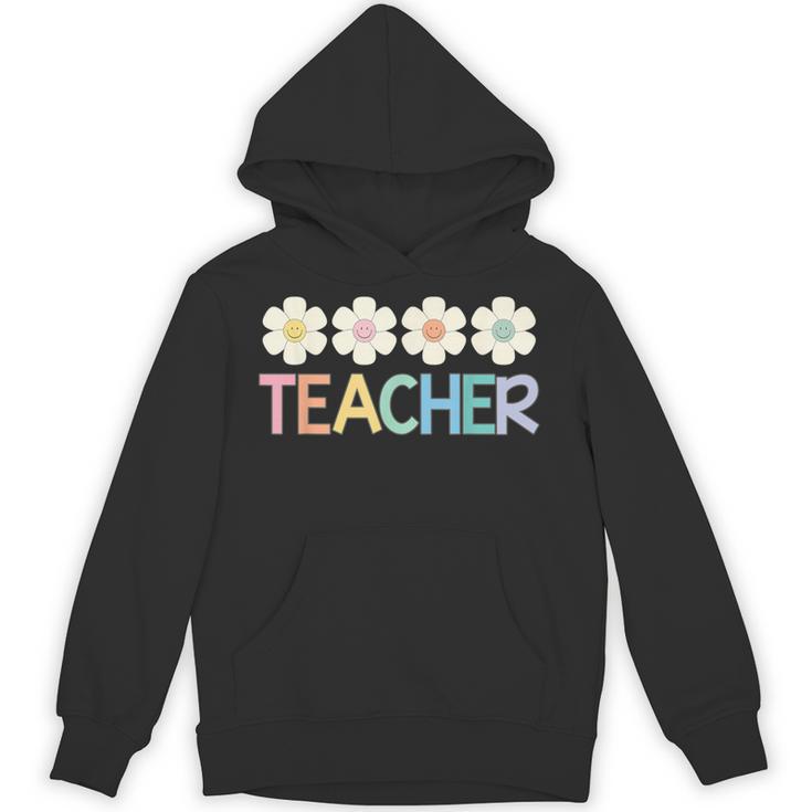 Groovy Teacher Cute Daisy Flower Retro Back To School Unisex Hoodie