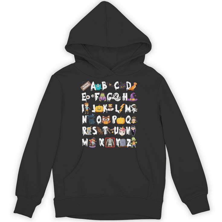 Halloween Alphabet ABCs Learning Kindergarten Teacher Men Women Kids Unisex Hoodie