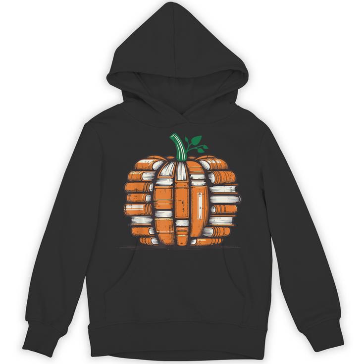 Halloween Books Pumpkin Reading Teacher Fall Men Women Unisex Hoodie