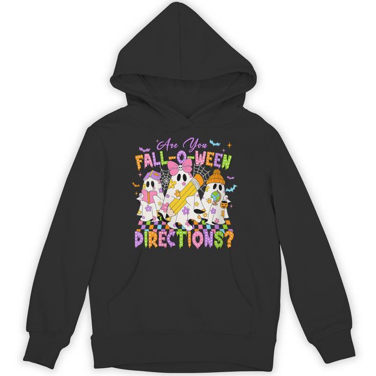 Halloween Floral Ghost Teacher Are You Falloween Directions Unisex Hoodie