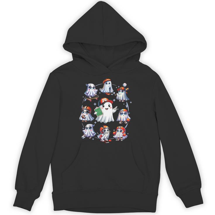 Halloween PE Teacher Ghost Playing Sports Physical Education Unisex Hoodie