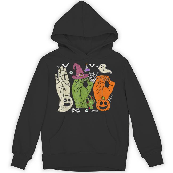 Halloween SPED Teacher Boo In ASL Boo Hands Sign Language Unisex Hoodie