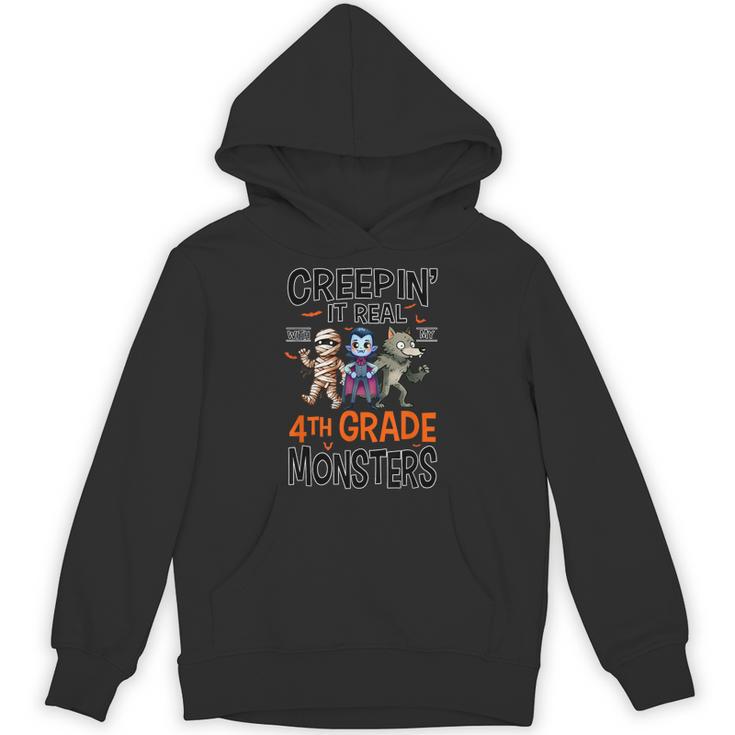 Halloween Teacher Creepin It Real With My 4th Grade Monsters Unisex Hoodie