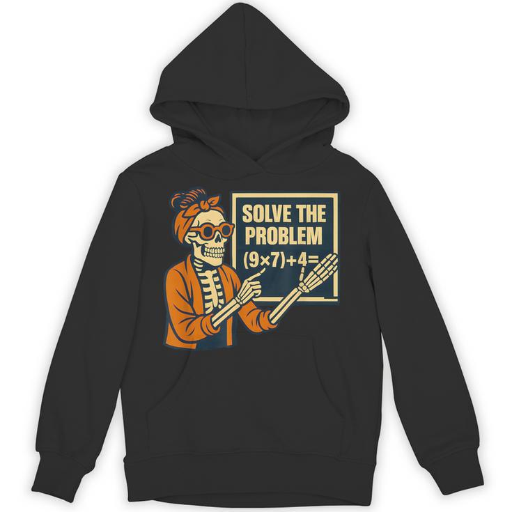 Halloween Teacher Six Seven Meme 6 7 Skeleton Spooky Costume Unisex Hoodie