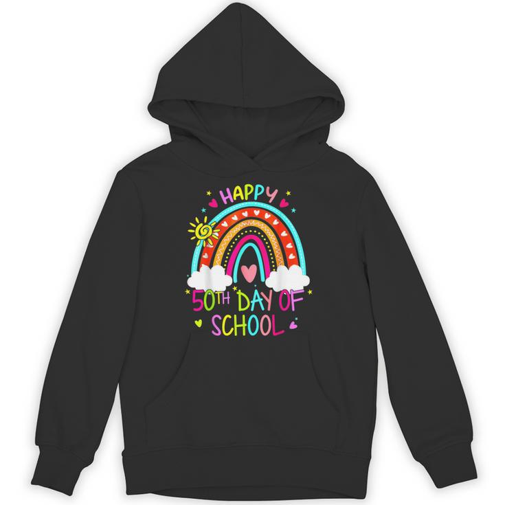 Happy 50th Days Of School Rainbow Teacher 50 Days Smarter Unisex Hoodie