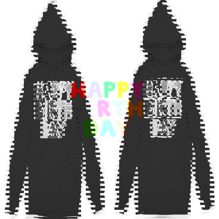 Happy Birthday（ハッピーバースデー）カラフルポップ【お誕生日 プリント】サプライズ 文字 イベントデザイン パーカー