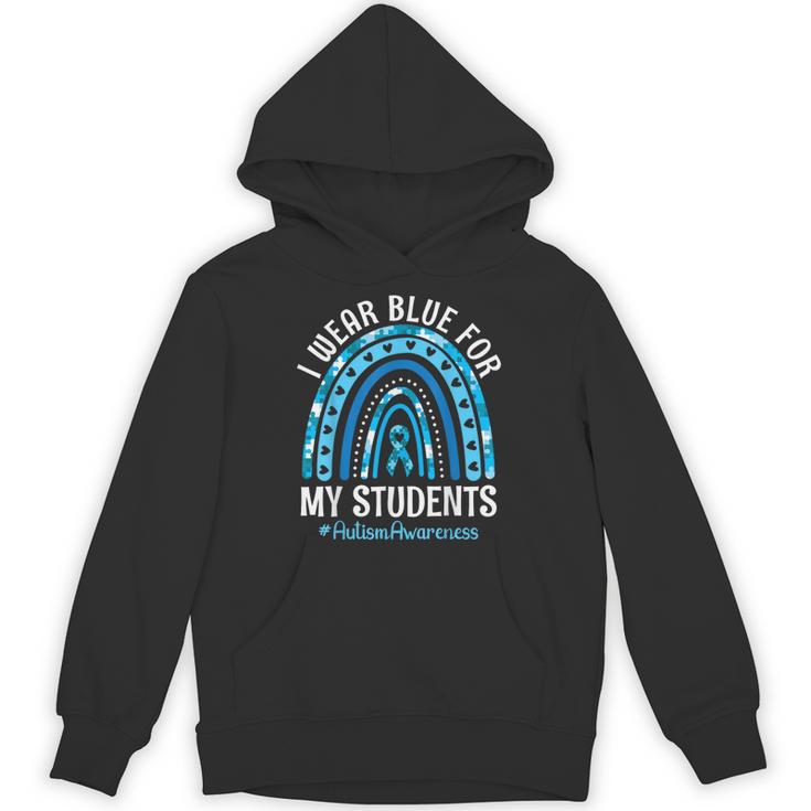 Happy Teacher I Wear Blue For My Students Autism Awareness Unisex Hoodie