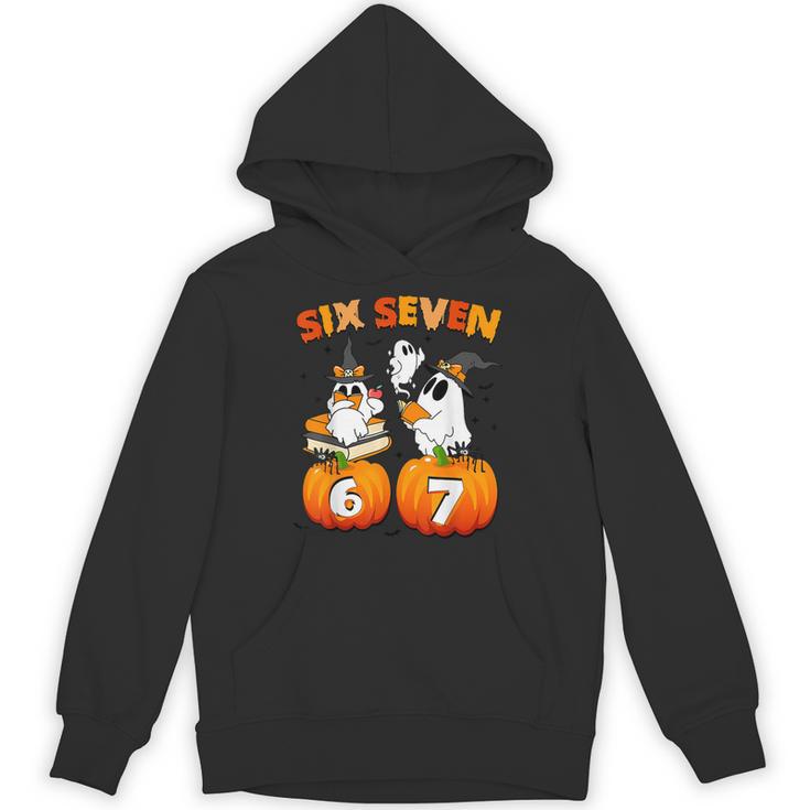 Haunted By 67 Boo Ghost Pumpkin Halloween Teacher Unisex Hoodie