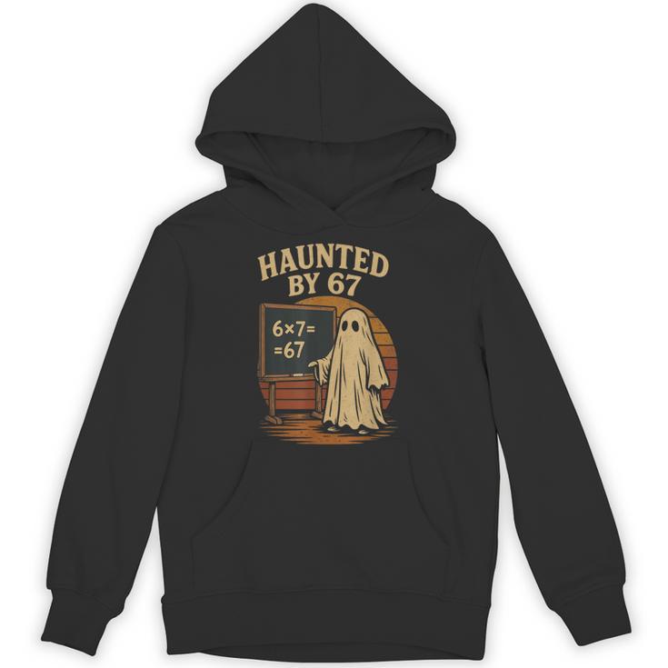 Haunted By 67 Ghost Math Joke Student Halloween Nerd Teacher Unisex Hoodie
