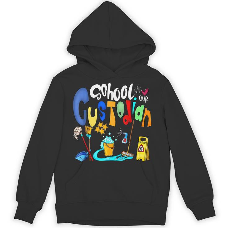We Heart Love Our School Custodian For Teacher & Kids Unisex Hoodie
