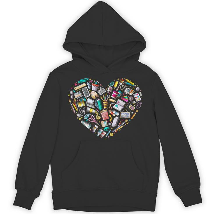 Heart Shape Art Teacher And Painting Sketching Artist Unisex Hoodie