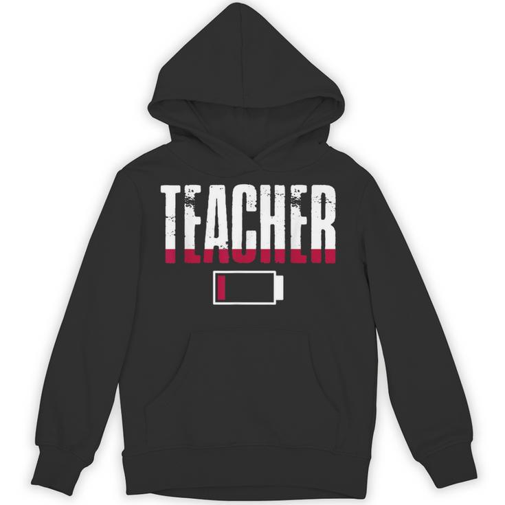 Humor Teacher Empty Battery Power Men Women Unisex Hoodie