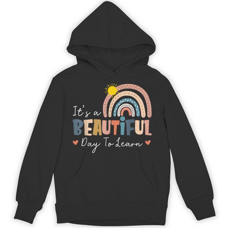 It's A Beautiful Day To Learn Cute Rainbow Boho Teacher Unisex Hoodie