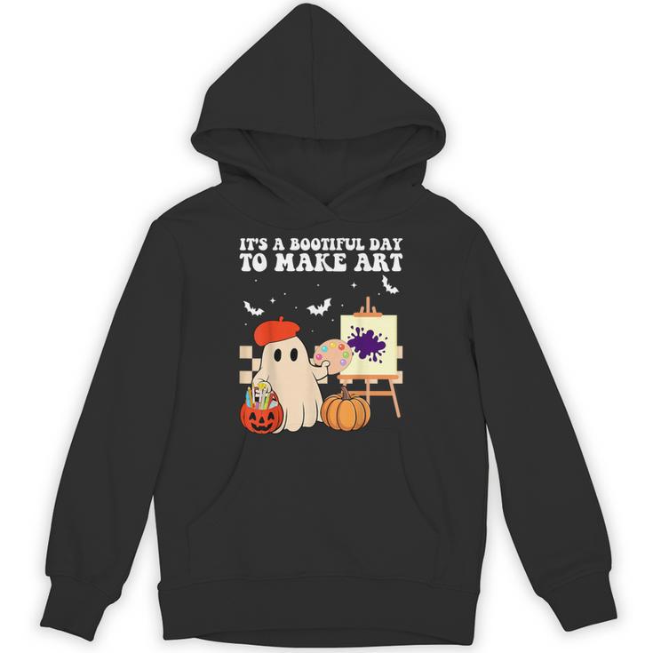 It's A Bootiful Day To Make Art Groovy Art Teacher Halloween Unisex Hoodie