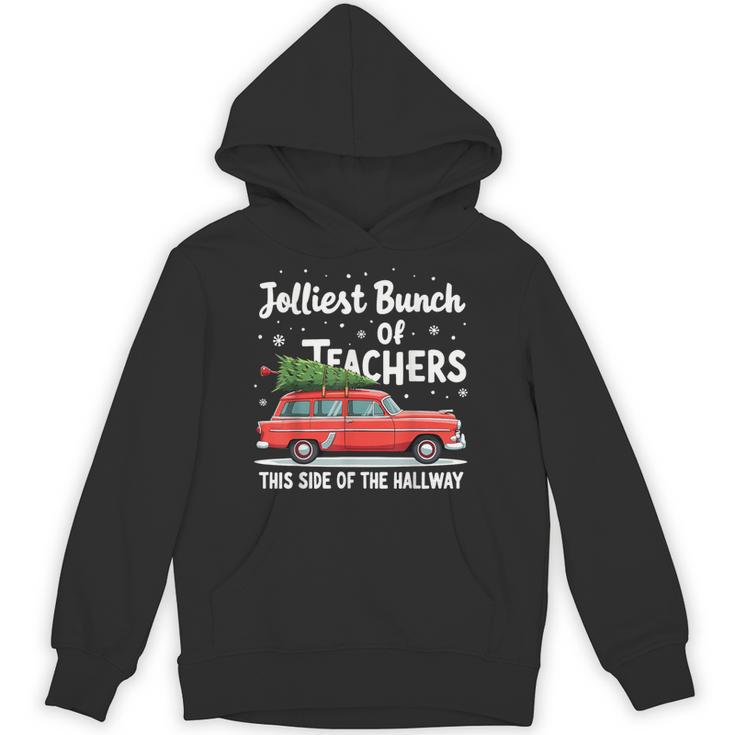 Jolliest Bunch Of Teachers This Side Of The Hallway Xmas PJ Unisex Hoodie