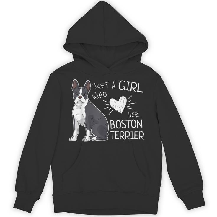 Just A Girl Who Loves Her Boston Terrier Puppy Love Unisex Hoodie