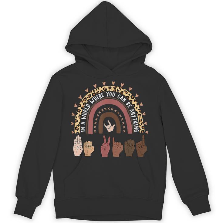 Be Kind Hand-Talking Teacher Artist ASL Unisex Hoodie