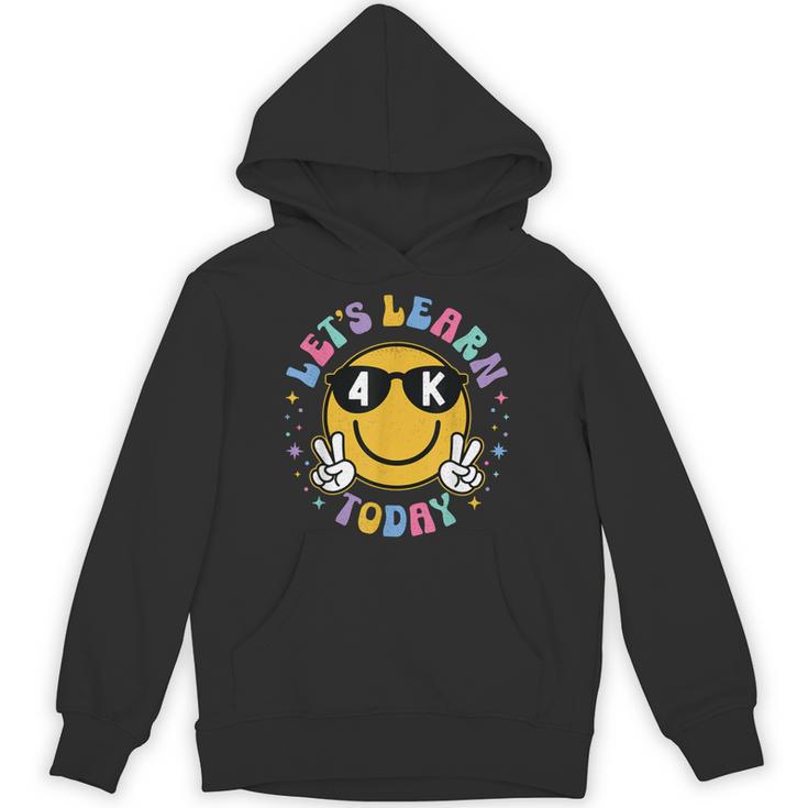 Lets Learn Today Shirt Smile Face 4K Teacher Back To School Unisex Hoodie