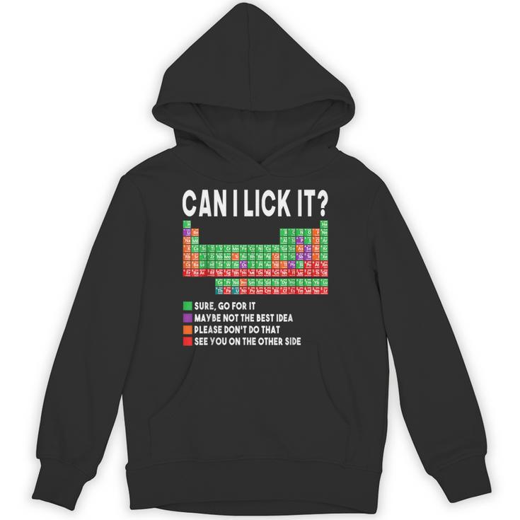 Can I Lick It Periodic Table Science Teacher Boy And Girls Unisex Hoodie