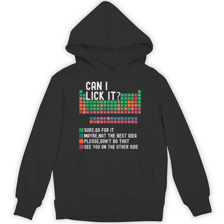 Can I Lick It Periodic Table Science Teacher Chemistry Unisex Hoodie