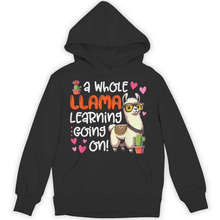 Llama Learning Teachers Students Alpaca Lover Back To School Unisex Hoodie