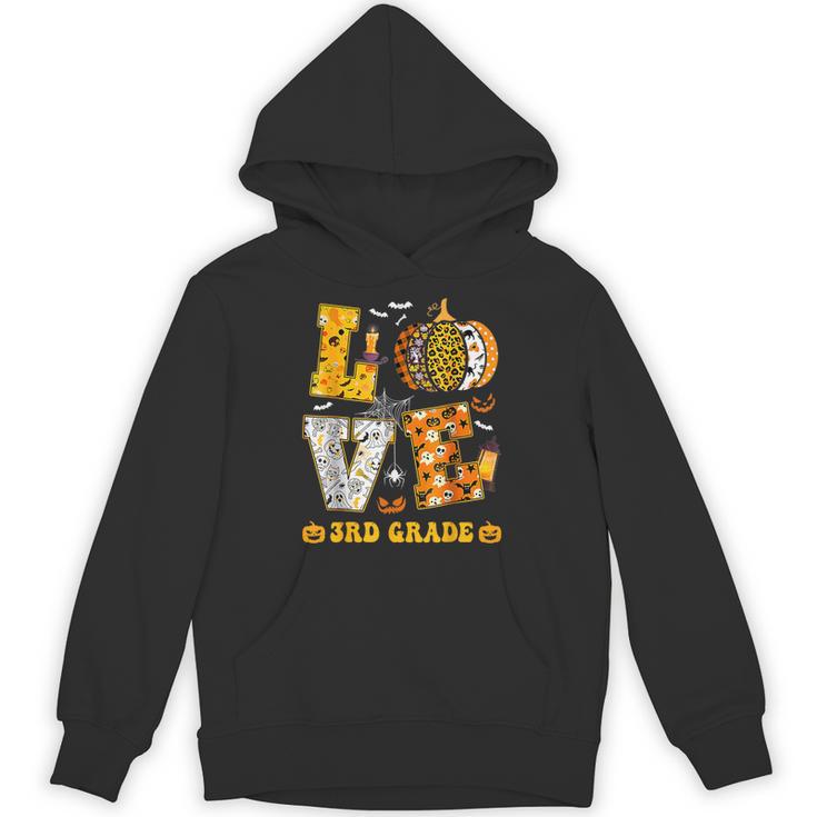 LOVE 3rd Grade Pumpkin Teacher Student Halloween Costume Unisex Hoodie