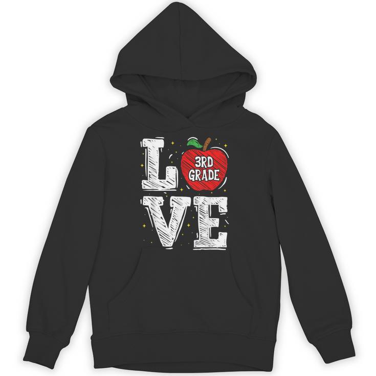 LOVE Apple 3rd Grade Teacher Student School Unisex Hoodie