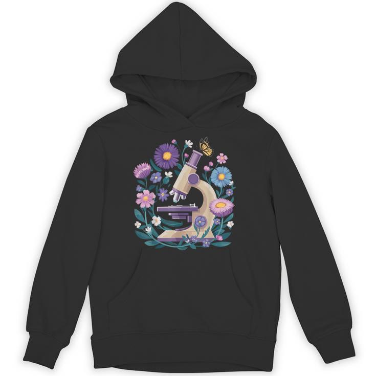 Microscope Flower Butterfly Biology Science Teacher Student Unisex Hoodie
