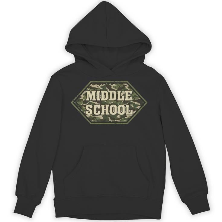 Middle School Camo Retro Back To School Teachers Unisex Hoodie