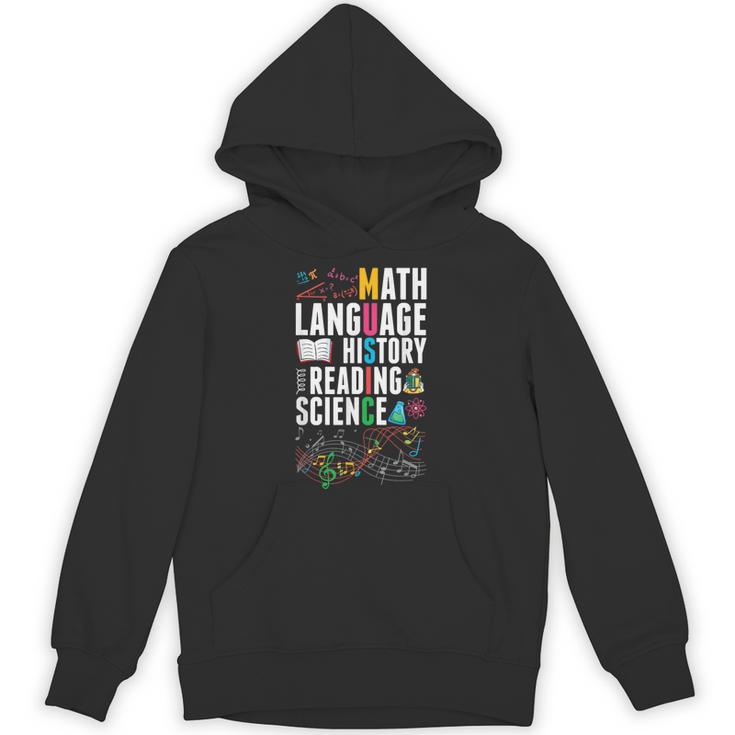 Music Teacher Music Math Language History Reading Science Unisex Hoodie